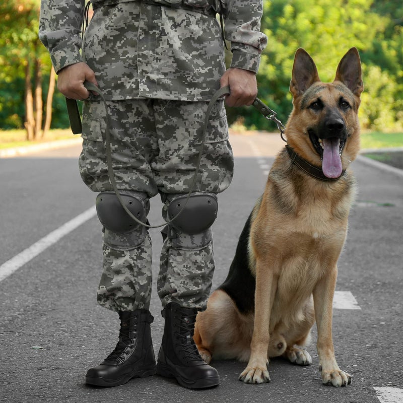 NORTIV 8 Men's Military Tactical Work Boots Side Zipper Leather Motorcycle Combat Boots Trooper,Size 9,Black,TROOPER - Image 2